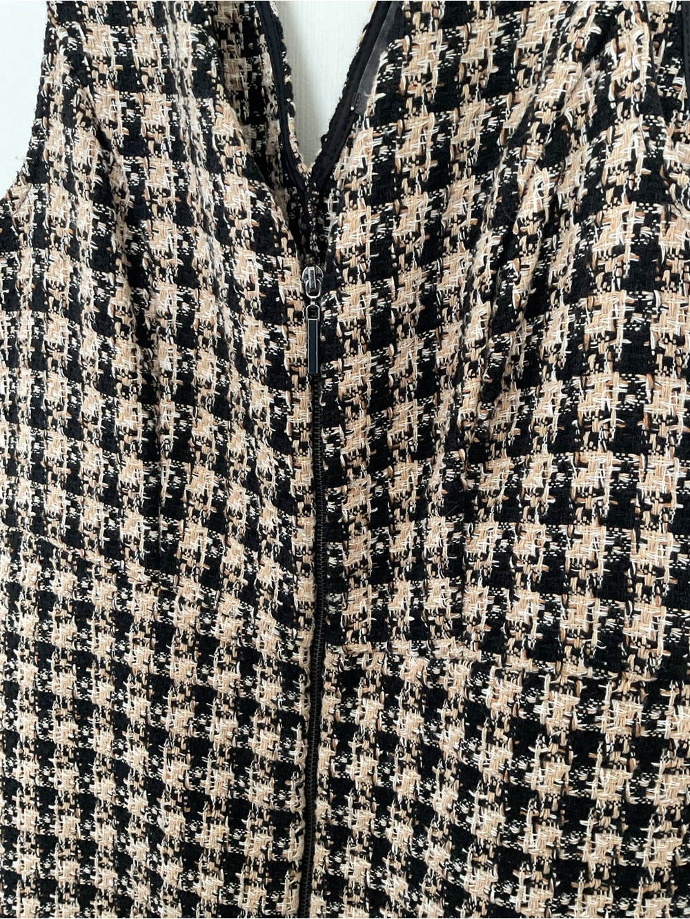 Primark Tweed Pinafore Mini Dress Black Beige Women’s Size 8 - Picture 3 of 14